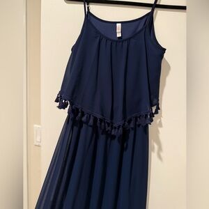 Xhilaration Navy Blue Tassel Dress